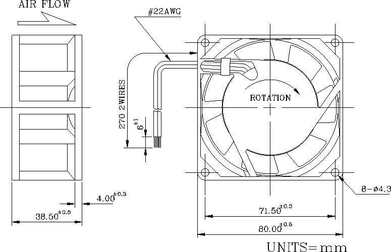 MF8038 Dimensions